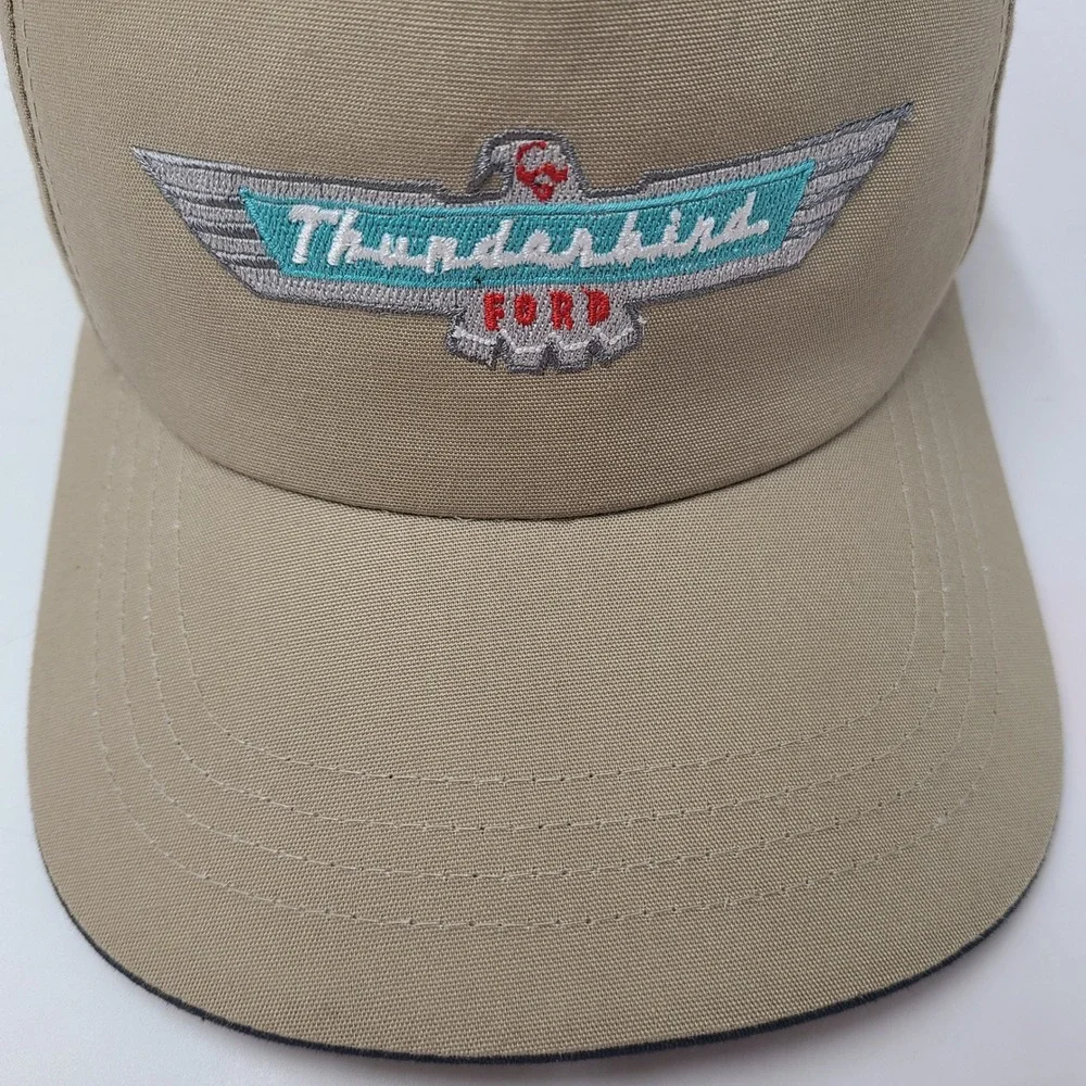 Vintage Ford Thunderbird Hat Snapback Yupoong Beige Blue Red Logo Casual Men